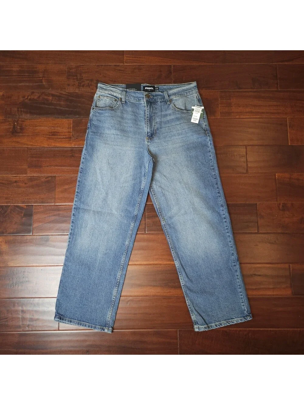 NWT RSQ Men’s Loose Fit Medium Wash Blue Denim Jeans 5-Pocket Straight Leg 31x30